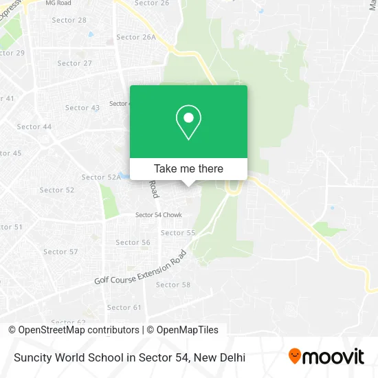 Suncity World School in Sector 54 map