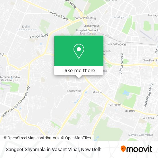 Sangeet Shyamala in Vasant Vihar map
