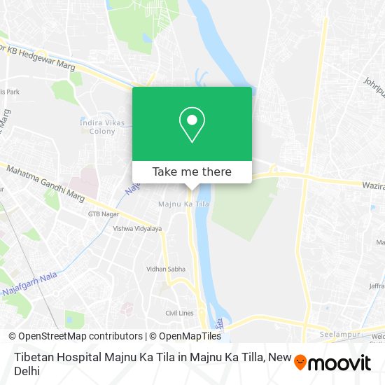 Tibetan Hospital Majnu Ka Tila in Majnu Ka Tilla map