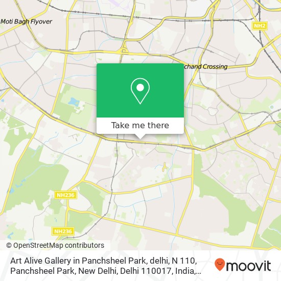 Art Alive Gallery in Panchsheel Park, delhi, N 110, Panchsheel Park, New Delhi, Delhi 110017, India map