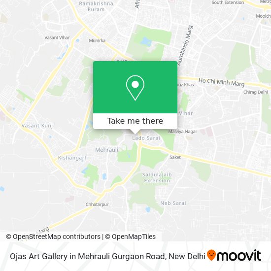 Ojas Art Gallery in Mehrauli Gurgaon Road map