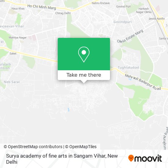 Surya academy of fine arts in Sangam Vihar map