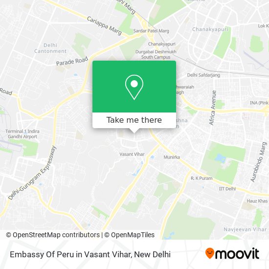 Embassy Of Peru in Vasant Vihar map