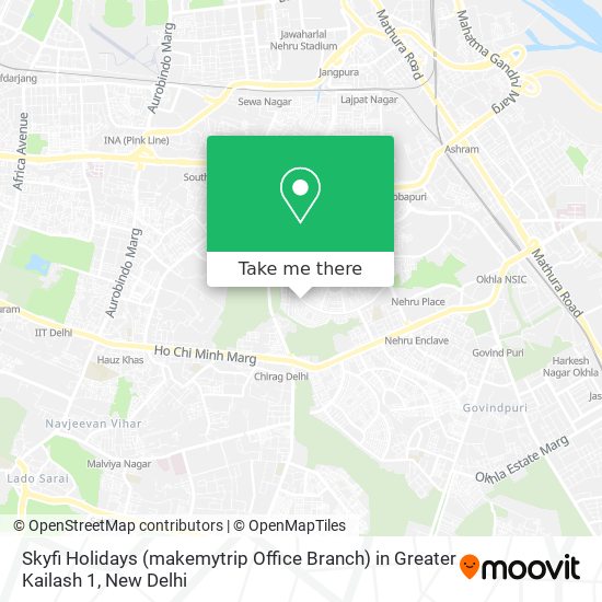 Skyfi Holidays (makemytrip Office Branch) in Greater Kailash 1 map