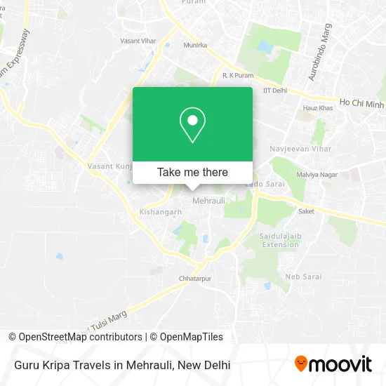 Guru Kripa Travels in Mehrauli map