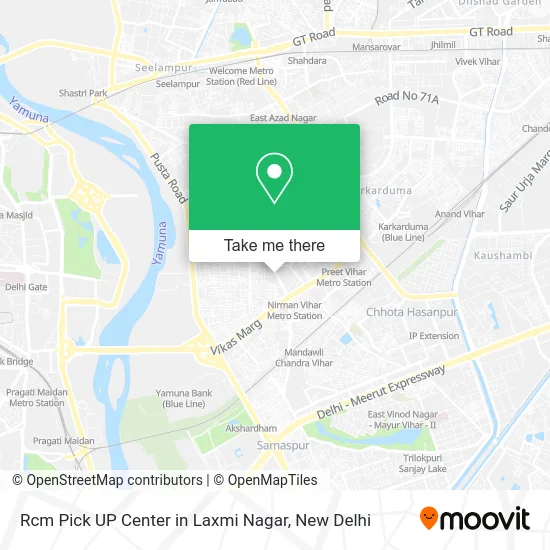 Rcm Pick UP Center in Laxmi Nagar map