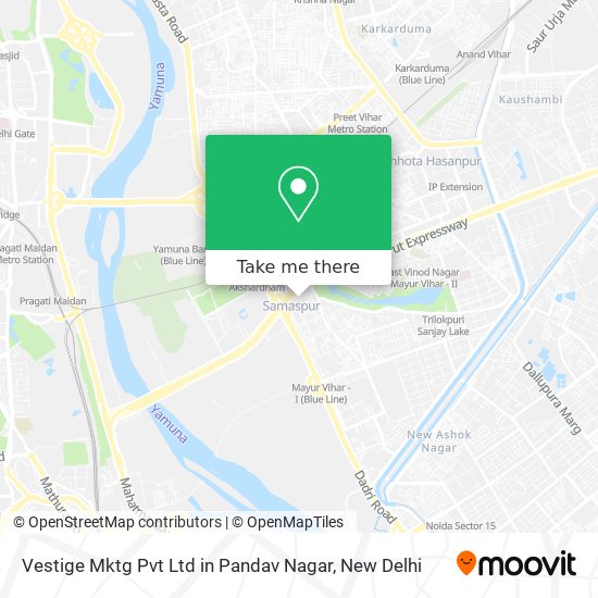 Vestige Mktg Pvt Ltd in Pandav Nagar map