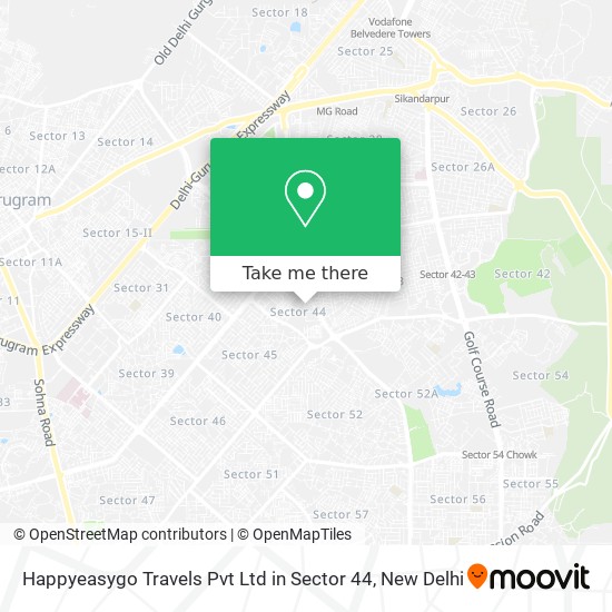 Happyeasygo Travels Pvt Ltd in Sector 44 map