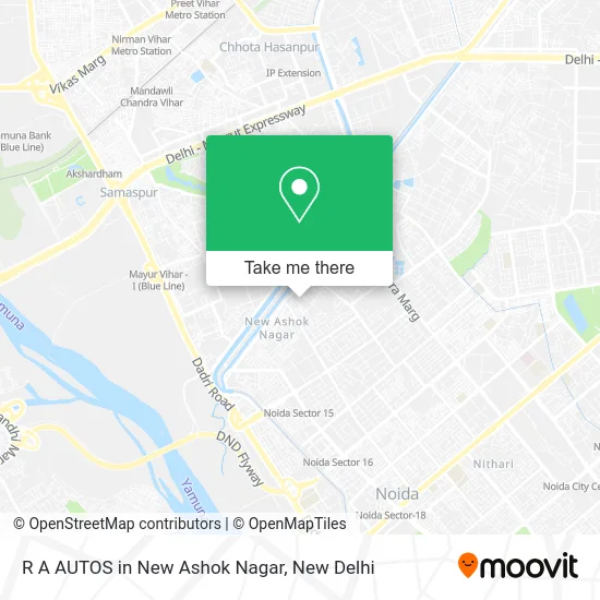 R A AUTOS in New Ashok Nagar map