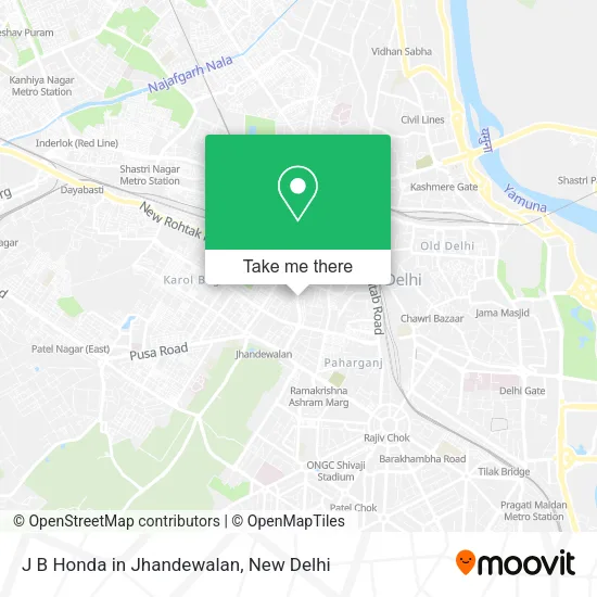 J B Honda in Jhandewalan map
