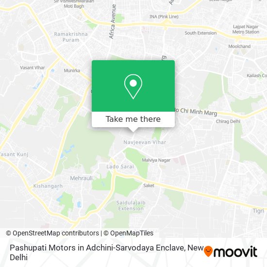 Pashupati Motors in Adchini-Sarvodaya Enclave map