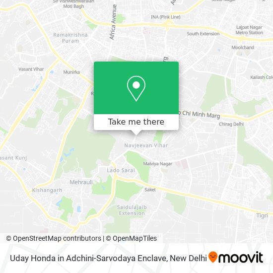 Uday Honda in Adchini-Sarvodaya Enclave map