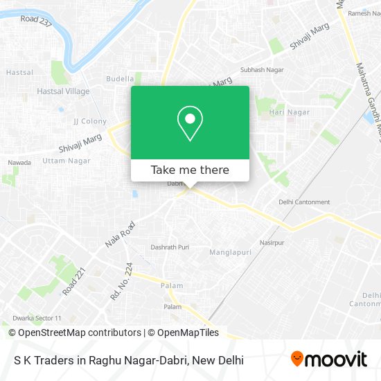 S K Traders in Raghu Nagar-Dabri map
