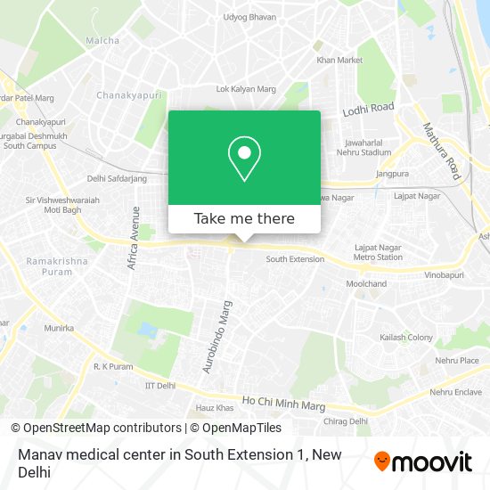 Manav medical center in South Extension 1 map