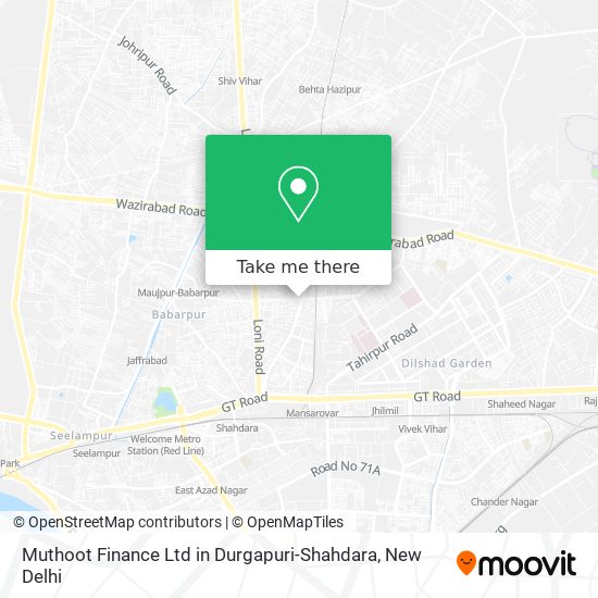Muthoot Finance Ltd in Durgapuri-Shahdara map