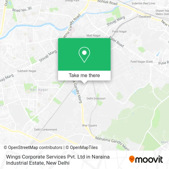 Wings Corporate Services Pvt. Ltd in Naraina Industrial Estate map