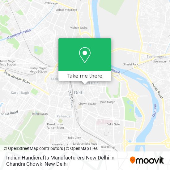 Indian Handicrafts Manufacturers New Delhi in Chandni Chowk map