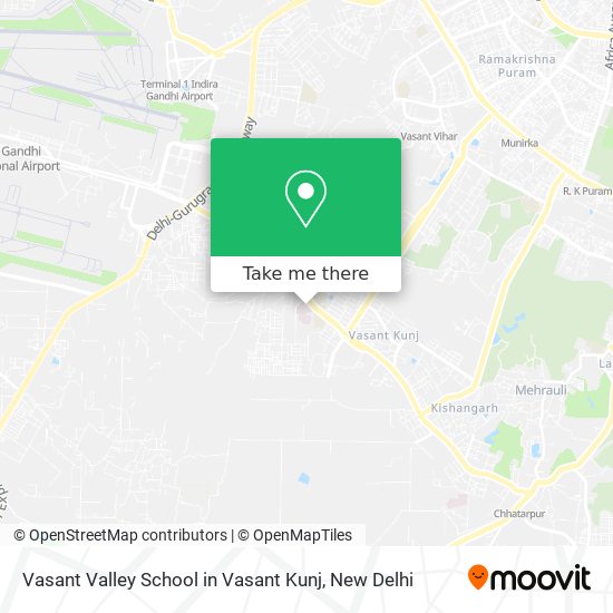 Vasant Valley School in Vasant Kunj map