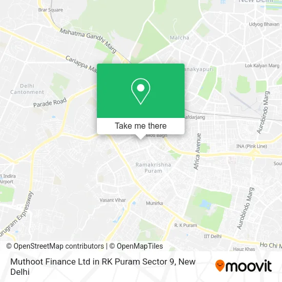Muthoot Finance Ltd in RK Puram Sector 9 map
