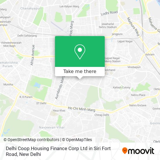 Delhi Coop Housing Finance Corp Ltd in Siri Fort Road map