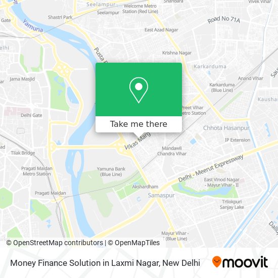 Money Finance Solution in Laxmi Nagar map