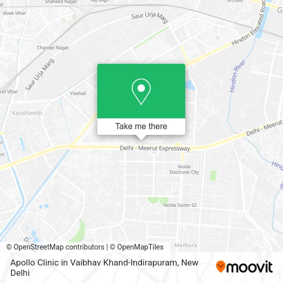 Apollo Clinic in Vaibhav Khand-Indirapuram map