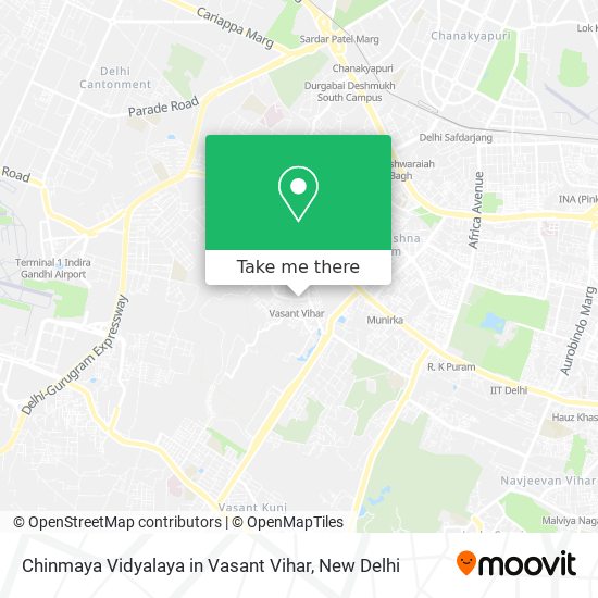 Chinmaya Vidyalaya in Vasant Vihar map