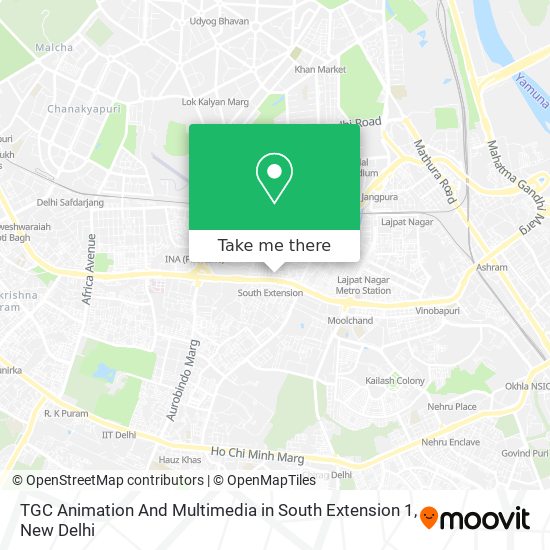 How to get to TGC Animation And Multimedia in South Extension 1 in Delhi by  Metro, Bus or Train?