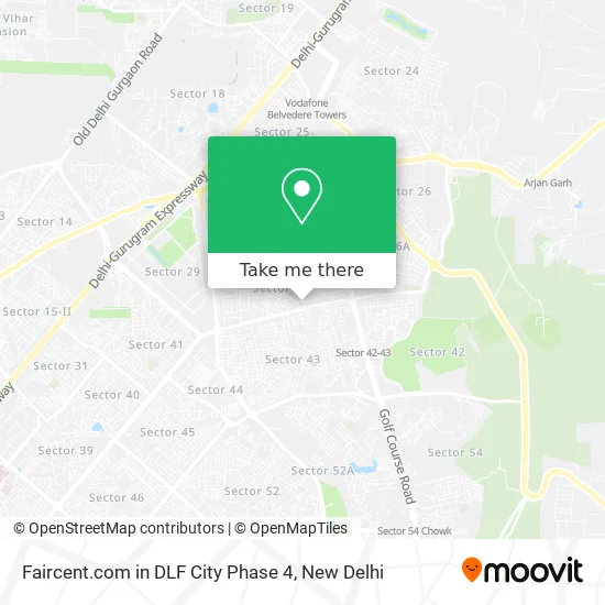 Faircent.com in DLF City Phase 4 map