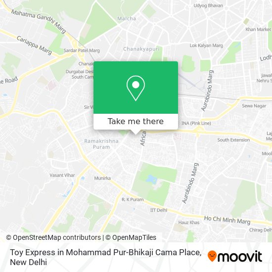 Toy Express in Mohammad Pur-Bhikaji Cama Place map