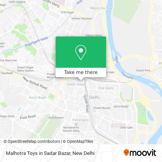 Malhotra Toys in Sadar Bazar map
