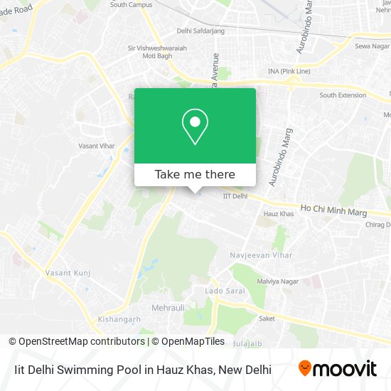 Iit Delhi Swimming Pool in Hauz Khas map