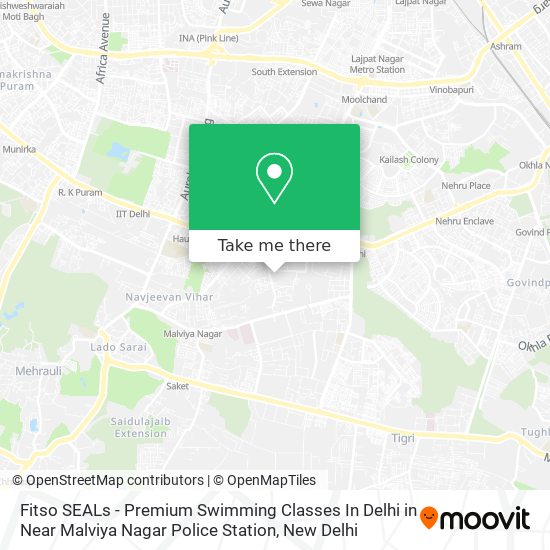 Fitso SEALs - Premium Swimming Classes In Delhi in Near Malviya Nagar Police Station map