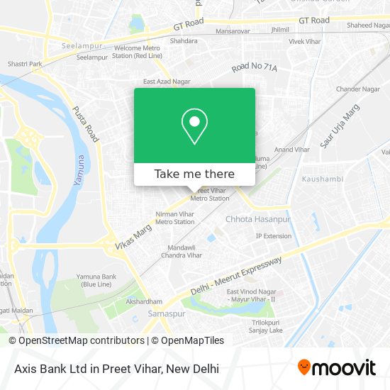Axis Bank Ltd in Preet Vihar map