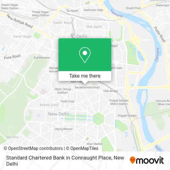 Standard Chartered Bank in Connaught Place map