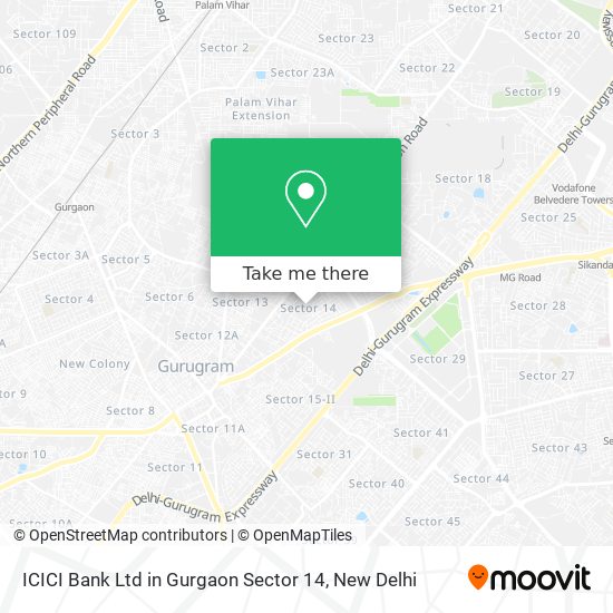 ICICI Bank Ltd in Gurgaon Sector 14 map