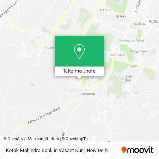 Kotak Mahindra Bank in Vasant Kunj map