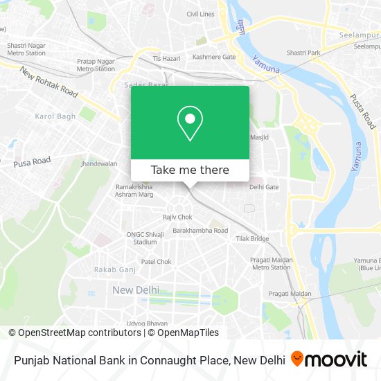 Punjab National Bank in Connaught Place map