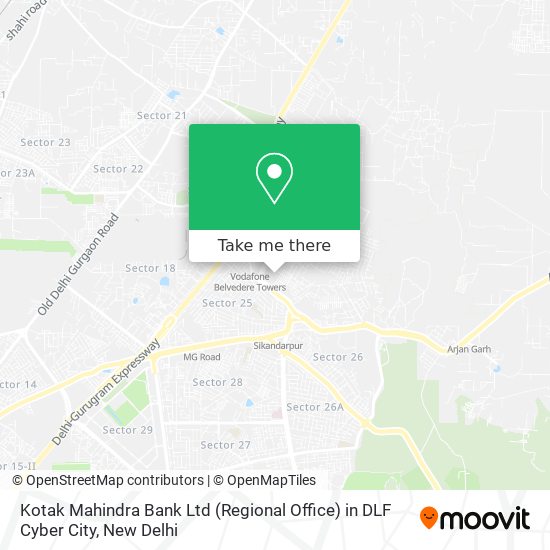 Kotak Mahindra Bank Ltd (Regional Office) in DLF Cyber City map