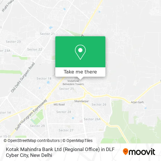 Kotak Mahindra Bank Ltd (Regional Office) in DLF Cyber City map