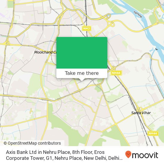Axis Bank Ltd in Nehru Place, 8th Floor, Eros Corporate Tower, G1, Nehru Place, New Delhi, Delhi 11 map