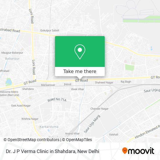 Dr. J P Verma Clinic in Shahdara map