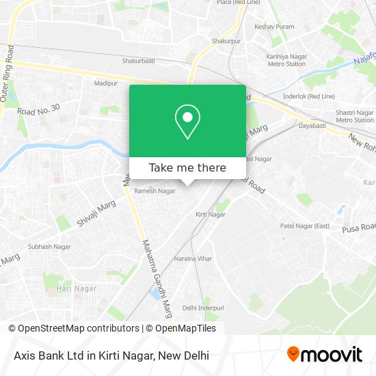 Axis Bank Ltd in Kirti Nagar map