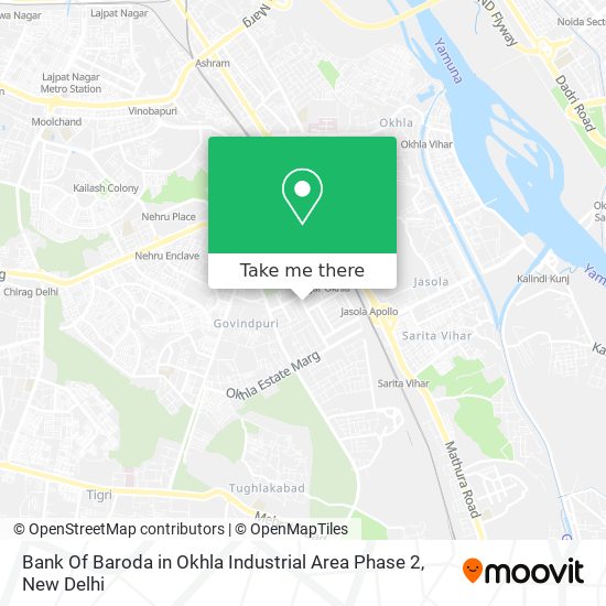Bank Of Baroda in Okhla Industrial Area Phase 2 map