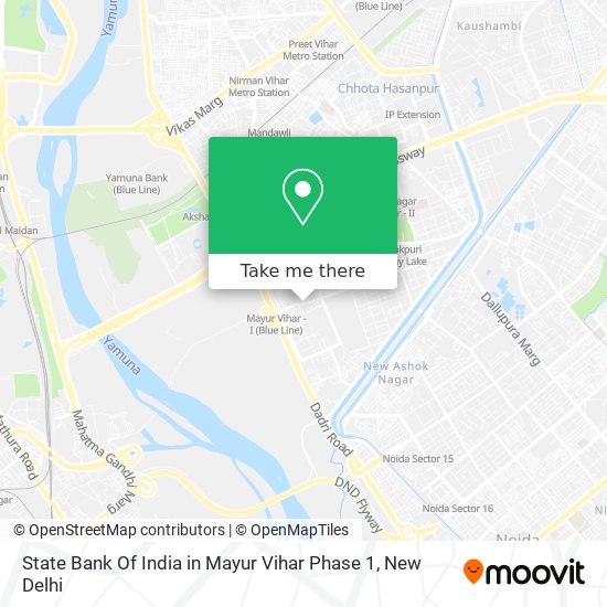 State Bank Of India in Mayur Vihar Phase 1 map