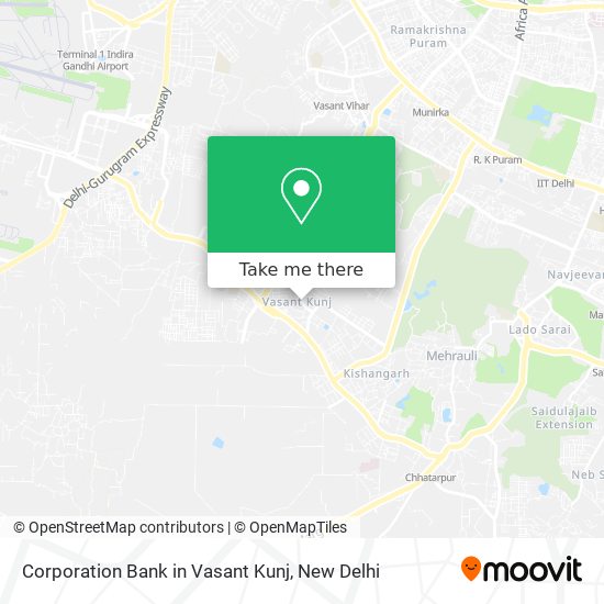 Corporation Bank in Vasant Kunj map