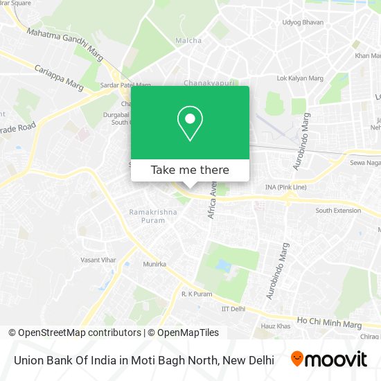 Union Bank Of India in Moti Bagh North map