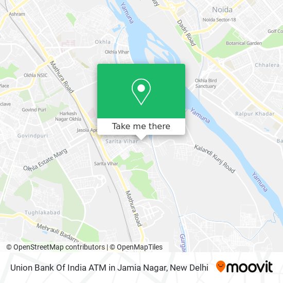 Union Bank Of India ATM in Jamia Nagar map