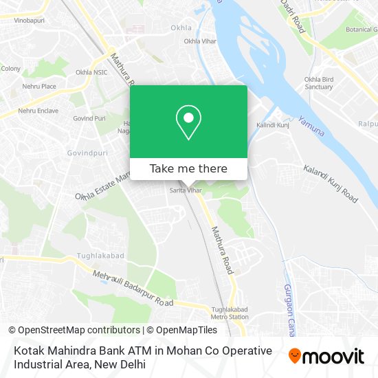 Kotak Mahindra Bank ATM in Mohan Co Operative Industrial Area map