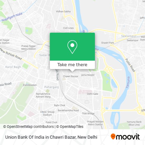 Union Bank Of India in Chawri Bazar map